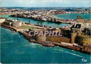 Old Postcard St Malo Aerial view Remparts Casino and Port