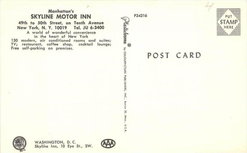 7481 NY Manhatten  Skyline Motor Inn