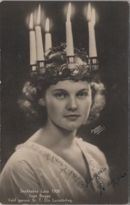 Sweden Postcard - Inga Bagge, Stockholm's Lucia for the year 1936 - XT557