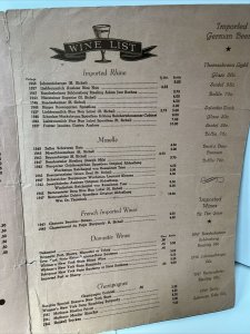 Vintage 1950 Cafe Geiger German Restaurant Yorkville New York City NYC Menu