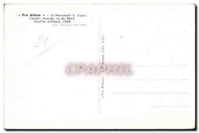 Postcard Old Pro Alesia The Monument crypt Coulair