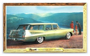 Postcard Plymouth Nine-Passenger Sport Suburban Bake-Ward Motors Newton KS Card