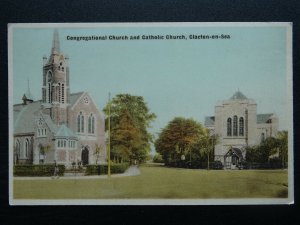 Essex CLACTON ON SEA Congregationa & Catholic Church - Old Postcard by ETWD