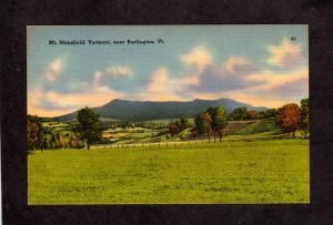 VT Mt Mansfield near Burlington Vermont Linen Postcard