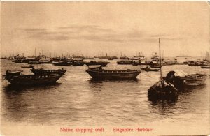 PC CPA SINGAPORE, NATIVE SHIPPING CRAFT, Vintage Postcard (b18646)