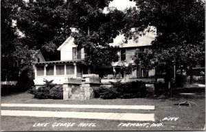 Real Photo Postcard Lake George Hotel in Fremont, Indiana