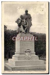 Corbeil Old Postcard Monument of William and & # 39Antoine Galigani