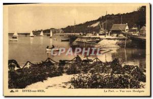 Old Postcard Dives sur Mer The Harbor View Towards Houlgate