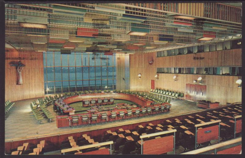 Trusteeship Council Chamber,UN Postcard BIN