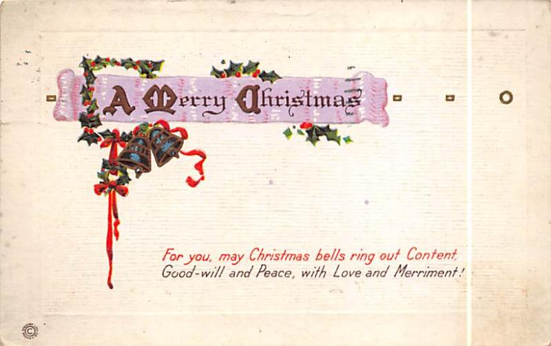 Christmas Post Card Old Vintage Antique Xmas Postcard 1923