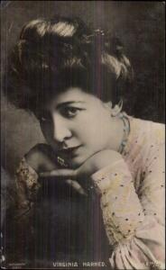 Actress Virginia Harned c1910 Tinted Real Photo Postcard