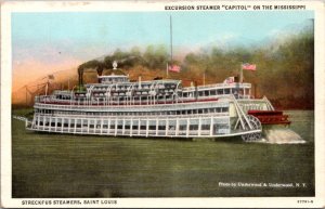 Linen PC Excursion Steamer Capitol on the Mississippi Streckufs Saint Louis