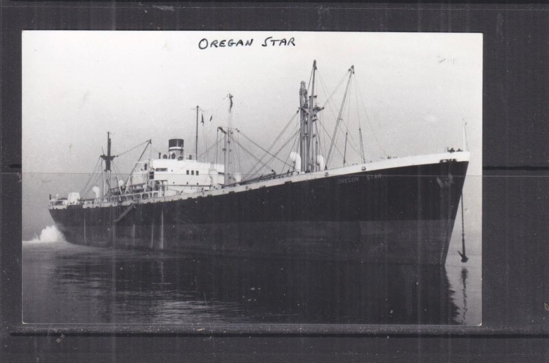 BLUE STAR LINE,  MV OREGON STAR  1944 reprint, ppc., unused.