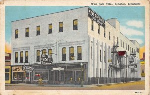 J39/ Lebanon Tennessee Postcard c1940s West Side Hotel Building  67