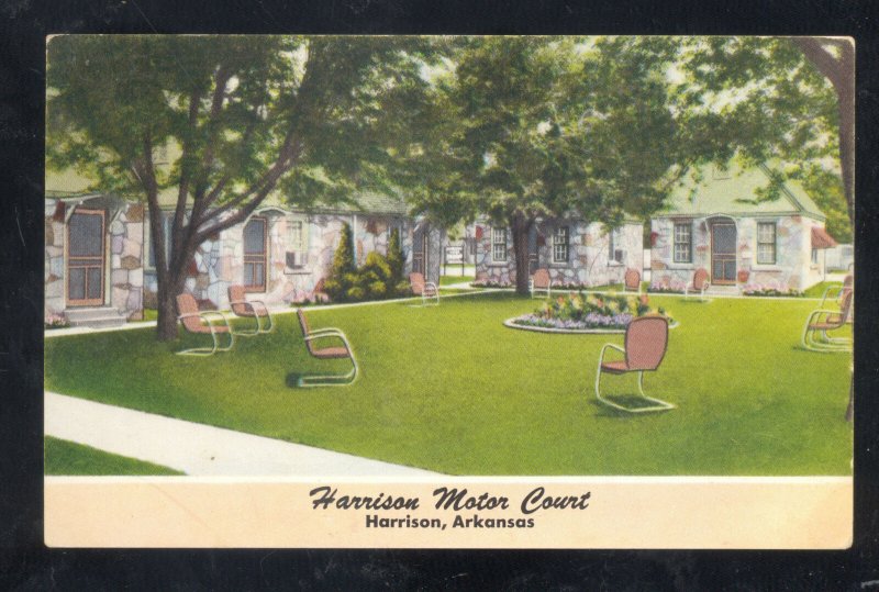 HARRISON ARKANSAS HARRISON MOTOR COURT VINTAGE LINEN ADVERTISING POSTCARD