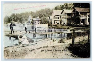 c1910's Water Front And Cottages Lake James Angola Indiana IN Antique Postcard