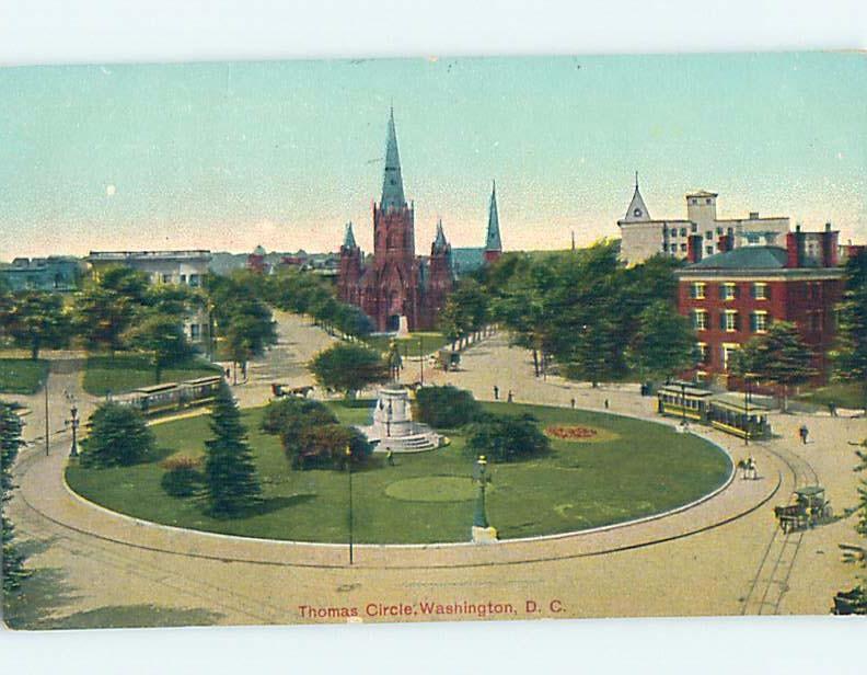 Divided-Back PARK AND CHURCH AT THOMAS CIRCLE Washington DC ho2983