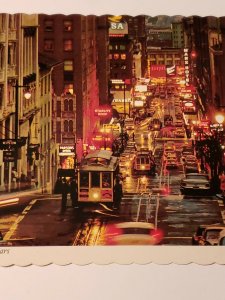 Vintage Postcard San Francisco California cable car old autos Powell Street 1981