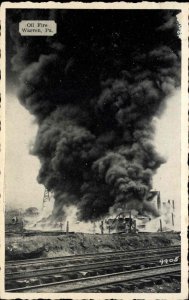 Warren Pennsylvania PA Oil Fire Environmental Disaster Vintage Postcard