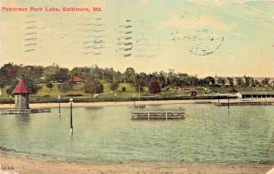 BALTIMORE MD MARYLAND~PATTERSON PARK LAKE~1911 ANTIQUE POSTCARD
