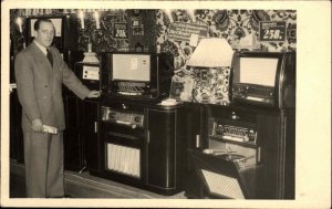 Store Interior Old Record Players Radio Real Photo Postcard