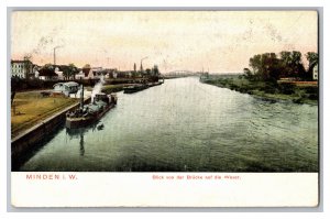 Postcard Germany Blick Von Der Brucke Auf Die Weser 