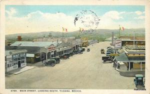 1925 Tijuana Mexico Main Street looking south Christiance Teich postcard 7161