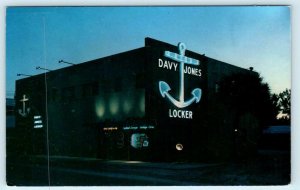 ST. PETERSBURG BEACH, Florida FL~ Night Neon DAVY JONES LOCKER Roadside Postcard