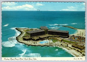 Kuilima Hyatt Resort Hotel, North Shore Oahu Hawaii, Chrome Aerial View Postcard