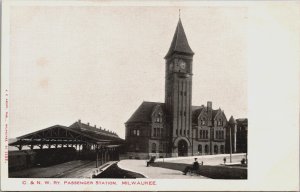 C.& N. W. Ry. Passenger Station Milwaukee Wisconsin Vintage Postcard C129