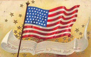 Star Spangled Banner American Stars & Stripes Flag 1908 postcard