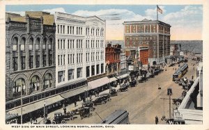 Main Street West Side Looking North Akron Ohio 1917 postcard