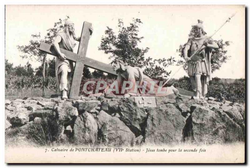 Postcard Old Calvary of Pontchateau (VII Station) Jesus falls the second time