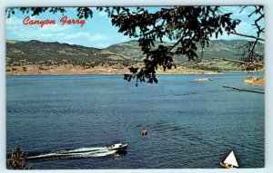 CANYON FERRY Recreational Area, Montana MT ~ Boat, Reservoir ca 1960s  Postcard