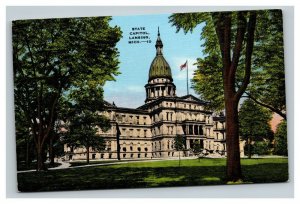 Vintage 1930's Postcard State Capitol Building and Grounds Lansing Michigan