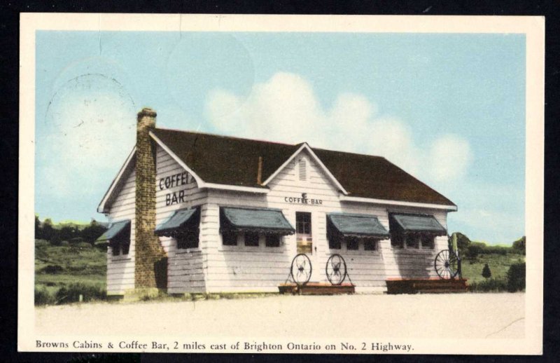 Ontario BRIGHTON Browns Cabins & Coffee Bar on No. 2 Highway pm1952 - WB PECO