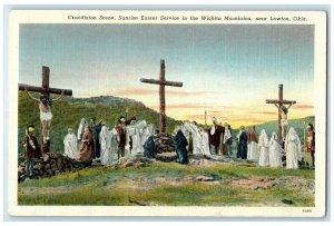 Crucifixion Scene Sunrise Easter Service Wichita Mountain Lawton Ok Postcard