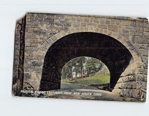 Postcard English Bridge, East Rock Park, New Haven, Connecticut