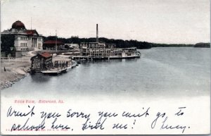 Postcard IL Rockford - River View