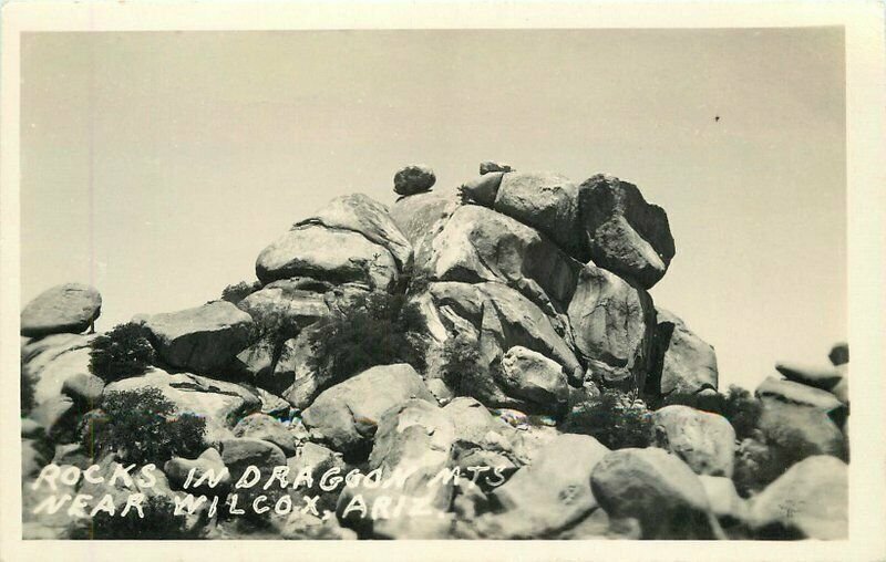 Arizona Wilcox Rocks Dragon Mountain 1940s Postcard RPPC real Photo 22-1961