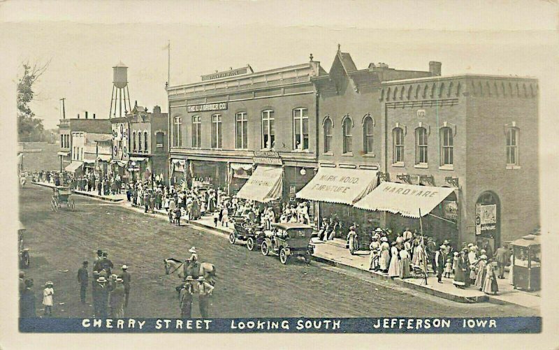 Jefferson IA  Cherry Street Popcorn Stand Real Photo Postcard