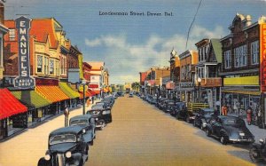 Dover Delaware linen, scene on Lockerman Street vintage pc DD7199