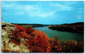 Postcard - View Of Rock River from Castle Rock - Illinois