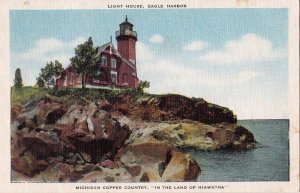 Postcard Light House Eagle Harbor MI