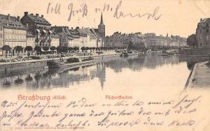 Strasburg M.V. Germany scenic view river boats antique pc Y13854