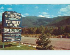 Unused Pre-1980 MT. JEFFERSON TOURIST COURT MOTEL Randolph NH u4662@