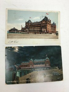 Early Hotel Chamberlin Old Point Comfort VA Postcards Lot of 2 Night scene