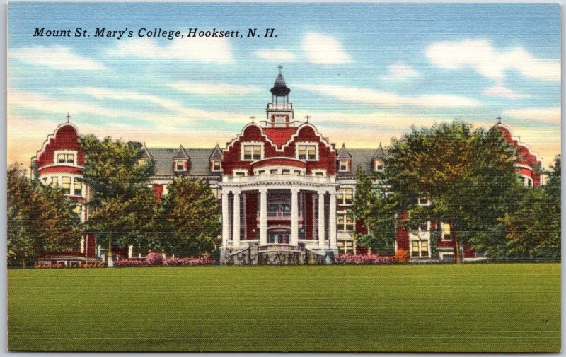 Hooksett NH-New Hampshire, Mount St. Mary's College, Grounds & Trees, Postcard