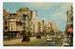 Postcard Canal Street New Orleans Louisiana Old Cars Standard View Card