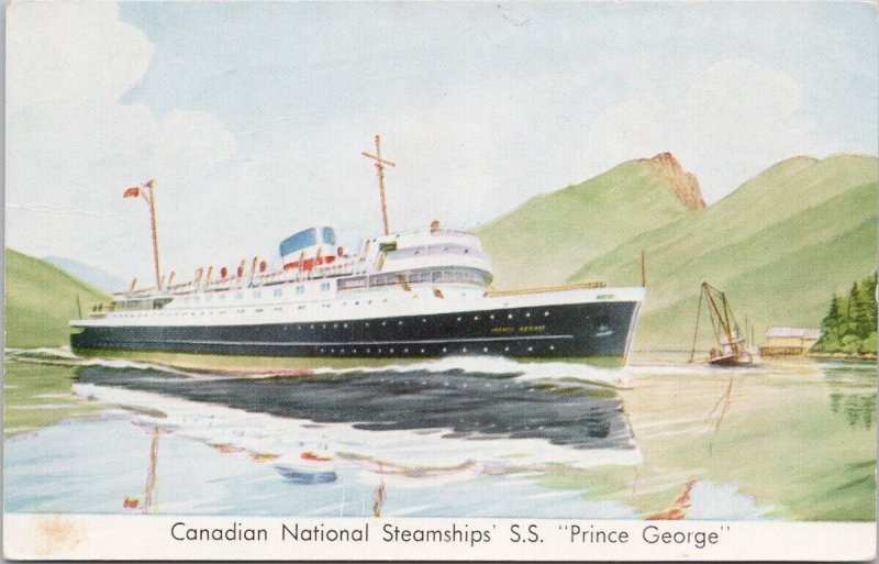 SS 'Prince George' Ship Canadian National Steamships Postcard H58